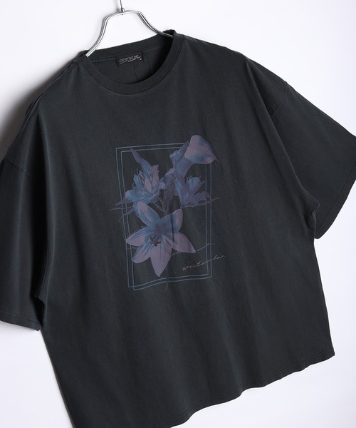 WESTSEA(ウエストシー)の「花柄プリント ピグメント加工 半袖Tシャツ(Tシャツ/カットソー・メンズ・チャコール/ブラック系その他/グレー系その他/グレー系その他2/ブラック/ブラック系その他2/チャコールグレー/ブラック系その他3・M/L)」の1枚目の写真