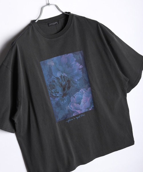 WESTSEA(ウエストシー)の「花柄プリント ピグメント加工 半袖Tシャツ(Tシャツ/カットソー・メンズ・チャコール/ブラック系その他/グレー系その他/グレー系その他2/ブラック/ブラック系その他2/チャコールグレー/ブラック系その他3・M/L)」の6枚目の写真