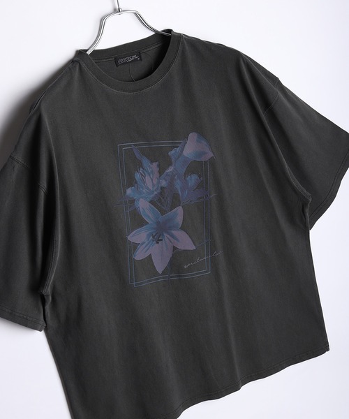 WESTSEA(ウエストシー)の「花柄プリント ピグメント加工 半袖Tシャツ(Tシャツ/カットソー・メンズ・チャコール/ブラック系その他/グレー系その他/グレー系その他2/ブラック/ブラック系その他2/チャコールグレー/ブラック系その他3・M/L)」の5枚目の写真