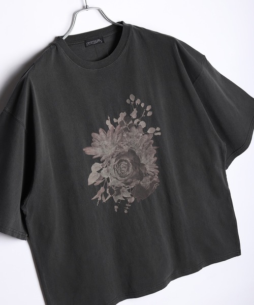WESTSEA(ウエストシー)の「花柄プリント ピグメント加工 半袖Tシャツ(Tシャツ/カットソー・メンズ・チャコール/ブラック系その他/グレー系その他/グレー系その他2/ブラック/ブラック系その他2/チャコールグレー/ブラック系その他3・M/L)」の7枚目の写真