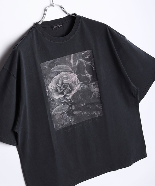 WESTSEA(ウエストシー)の「花柄プリント ピグメント加工 半袖Tシャツ(Tシャツ/カットソー・メンズ・チャコール/ブラック系その他/グレー系その他/グレー系その他2/ブラック/ブラック系その他2/チャコールグレー/ブラック系その他3・M/L)」の4枚目の写真