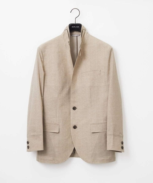 MICHEL KLEIN HOMME (ミッシェルクランオム)の「【セットアップ】メッシュコンバーチブルジャケット(テーラードジャケット・メンズ・ブラック/ベージュ・MEDIUM/LARGE/X-LARGE)」の1枚目の写真