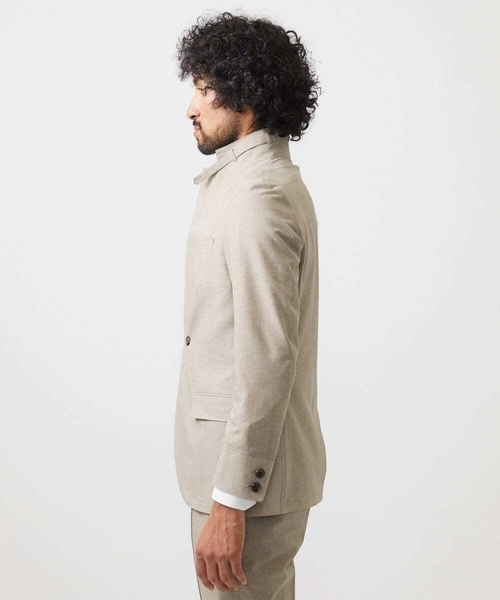 MICHEL KLEIN HOMME (ミッシェルクランオム)の「【セットアップ】メッシュコンバーチブルジャケット(テーラードジャケット・メンズ・ブラック/ベージュ・MEDIUM/LARGE/X-LARGE)」の6枚目の写真