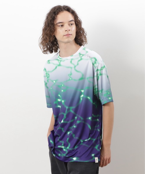 MANASTASH(マナスタッシュ)の「MANASTASH/マナスタッシュ/LITHIUM TIE DYE TOP(Tシャツ/カットソー・メンズ・グリーン/パープル/ブラック・S/M/L/XL)」の1枚目の写真