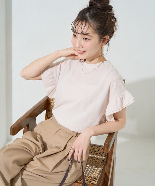 シャツ ニット ラッフルズ フリル T カジュアル おしゃれ かわいい セクシー 大人 楽天市場】ワッフル フリル（トップス｜レディースファッション