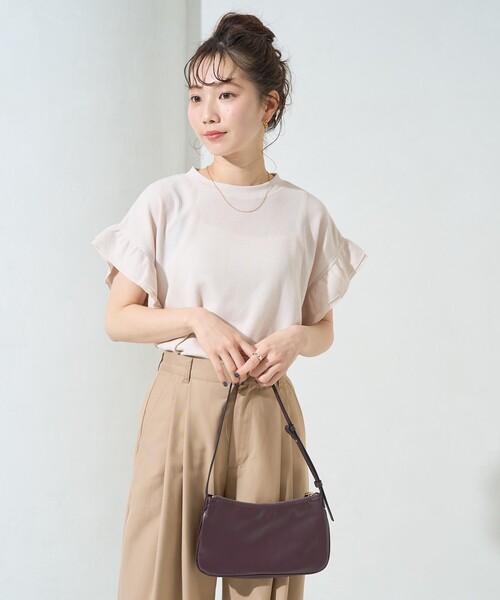 セール】限定展開 ワッフル フリル 袖トップス（Tシャツ