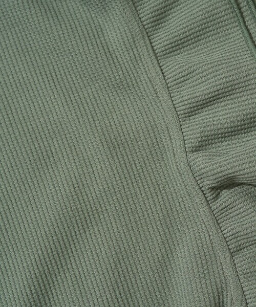 FREAK'S STORE（フリークスストア）の「限定展開　ワッフル フリル 袖トップス（Tシャツ/カットソー・レディース・ブラック/オリーブ/ナチュラル/ブルー/レッド・ﾌﾘ-）」の8枚目の写真