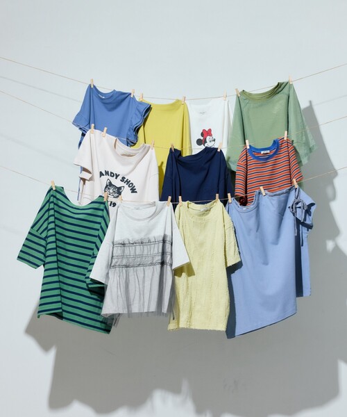 FREAK'S STORE（フリークスストア）の「限定展開　ワッフル フリル 袖トップス（Tシャツ/カットソー・レディース・ブラック/オリーブ/ナチュラル/ブルー/レッド・ﾌﾘ-）」の12枚目の写真