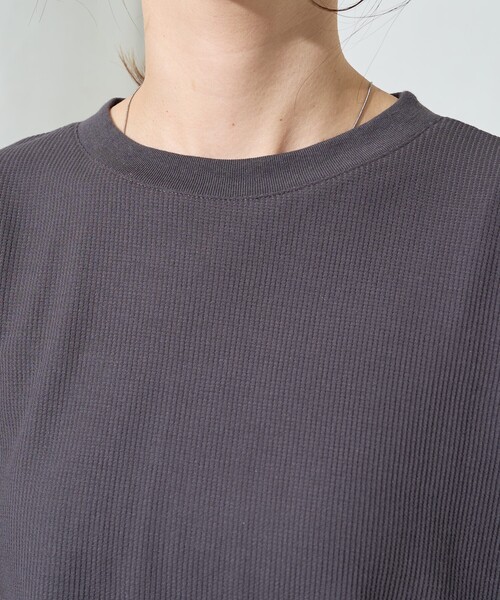 FREAK'S STORE（フリークスストア）の「限定展開　ワッフル フリル 袖トップス（Tシャツ/カットソー・レディース・ブラック/オリーブ/ナチュラル/ブルー/レッド・ﾌﾘ-）」の16枚目の写真