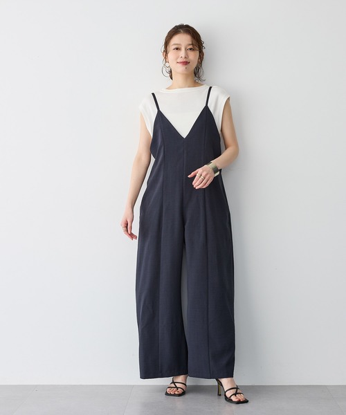 みおさん専用☆INSCRIREリネンオールインワン☆36 セール】【anyfee/プラスサイズ】リネンライクキャミサロペット