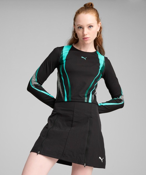 PUMA（プーマ）の「PUMA プーマ ウィメンズ デア トゥ グラフィック 長袖 Tシャツ（Tシャツ/カットソー・レディース・ライトグレー/ブラック・MEDIUM/SMALL/LARGE/X-SMALL）」の2枚目の写真