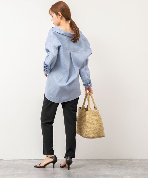 NOLLEY’S(ノーリーズ)の「ウォッシャブルファンクショナルジョーゼットフロントスリットパンツ(その他パンツ・レディース・ブラック/ネイビー・34/40/38/36)」の8枚目の写真