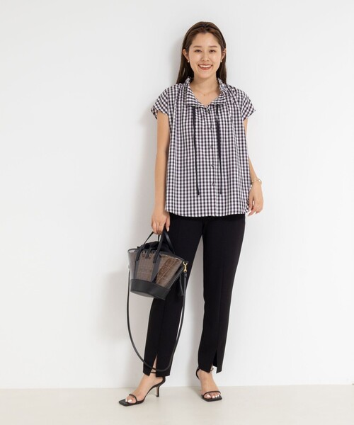 ノーリーズ　ウォッシャブルカットジョーゼットス リットパンツ NOLLEY'S パンツ 「セットアップ対応」ウォッシャブルカット
