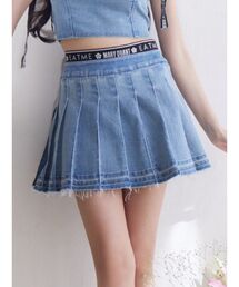 EATME | 【EATME×MARY QUANT】ウエストマークデニムプリーツスカート（セットアップ可能）(デニムスカート)