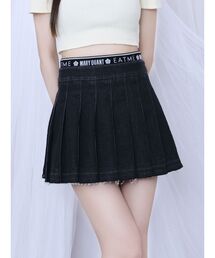 EATME | 【EATME×MARY QUANT】ウエストマークデニムプリーツスカート（セットアップ可能）(デニムスカート)
