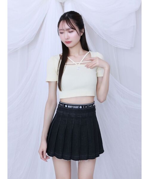 EATME(イートミー)の「【EATME×MARY QUANT】ウエストマークデニムプリーツスカート(セットアップ可能)(デニムスカート・レディース・ライトブルー/ブラック・MEDIUM/SMALL)」の13枚目の写真