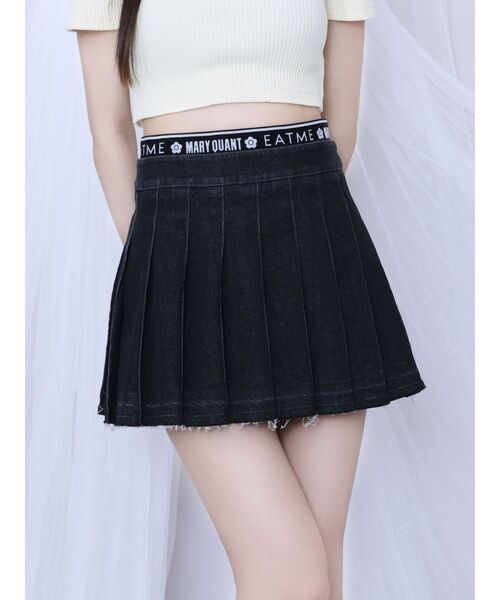 EATME(イートミー)の「【EATME×MARY QUANT】ウエストマークデニムプリーツスカート(セットアップ可能)(デニムスカート・レディース・ライトブルー/ブラック・MEDIUM/SMALL)」の14枚目の写真