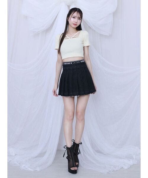 EATME(イートミー)の「【EATME×MARY QUANT】ウエストマークデニムプリーツスカート(セットアップ可能)(デニムスカート・レディース・ライトブルー/ブラック・MEDIUM/SMALL)」の15枚目の写真