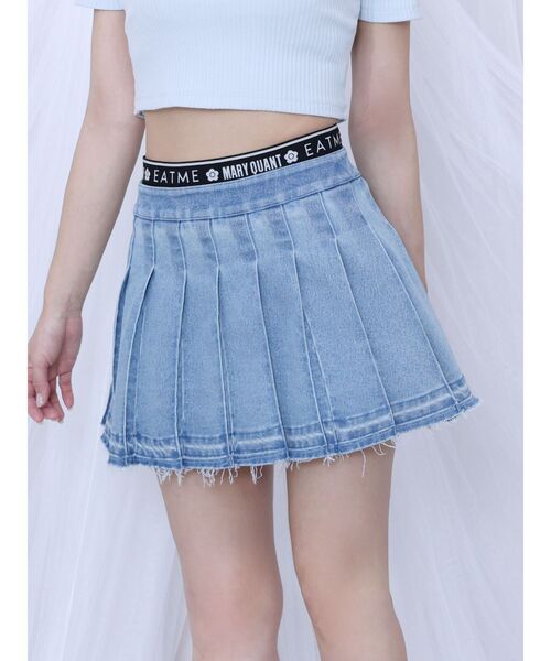 EATME(イートミー)の「【EATME×MARY QUANT】ウエストマークデニムプリーツスカート(セットアップ可能)(デニムスカート・レディース・ライトブルー/ブラック・MEDIUM/SMALL)」の19枚目の写真