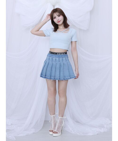 EATME（イートミー）の「【EATME×MARY QUANT】ウエストマークデニムプリーツスカート（セットアップ可能）（デニムスカート・レディース・ライトブルー/ブラック・MEDIUM/SMALL）」の22枚目の写真