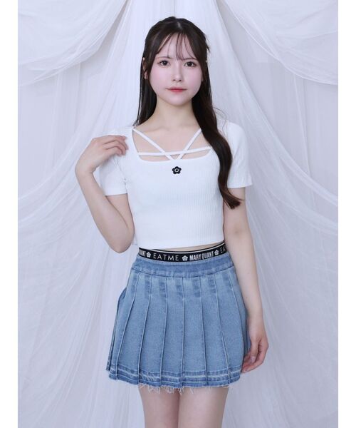 EATME（イートミー）の「【EATME×MARY QUANT】ウエストマークデニムプリーツスカート（セットアップ可能）（デニムスカート・レディース・ライトブルー/ブラック・MEDIUM/SMALL）」の21枚目の写真