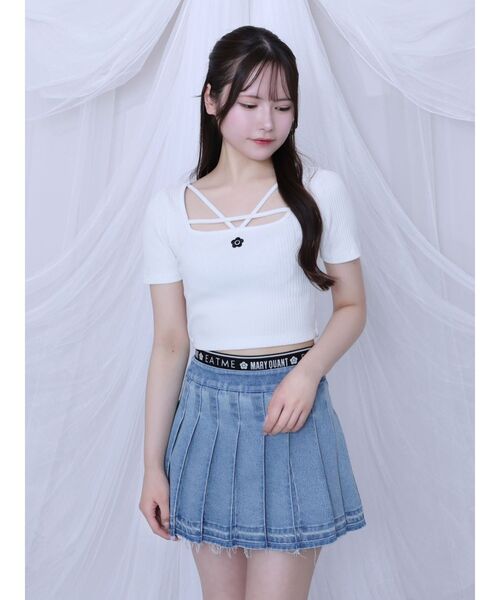 EATME（イートミー）の「【EATME×MARY QUANT】ウエストマークデニムプリーツスカート（セットアップ可能）（デニムスカート・レディース・ライトブルー/ブラック・MEDIUM/SMALL）」の20枚目の写真