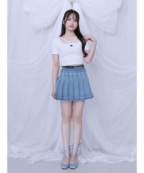 EATME（イートミー）の「【EATME×MARY QUANT】ウエストマークデニムプリーツスカート（セットアップ可能）（デニムスカート・レディース・ライトブルー/ブラック・MEDIUM/SMALL）」の18枚目の写真