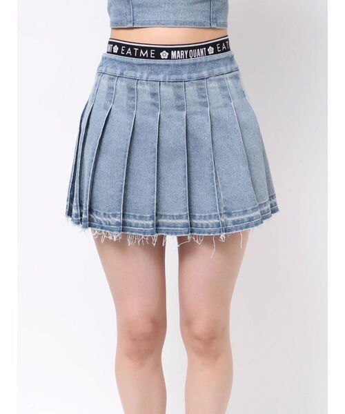 EATME（イートミー）の「【EATME×MARY QUANT】ウエストマークデニムプリーツスカート（セットアップ可能）（デニムスカート・レディース・ライトブルー/ブラック・MEDIUM/SMALL）」の13枚目の写真