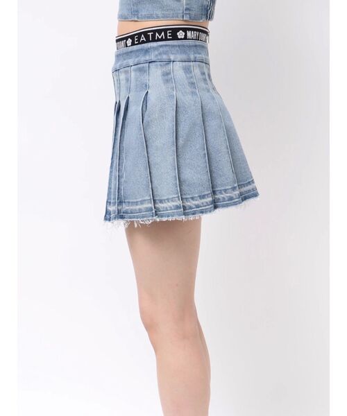 EATME（イートミー）の「【EATME×MARY QUANT】ウエストマークデニムプリーツスカート（セットアップ可能）（デニムスカート・レディース・ライトブルー/ブラック・MEDIUM/SMALL）」の12枚目の写真