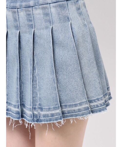 EATME（イートミー）の「【EATME×MARY QUANT】ウエストマークデニムプリーツスカート（セットアップ可能）（デニムスカート・レディース・ライトブルー/ブラック・MEDIUM/SMALL）」の9枚目の写真