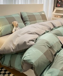 CERCA（チェルカ）の「【 somni / ソニ  】チェック ストライプ シングル ベッドカバー 枕カバー 寝具3点セット（寝具）」