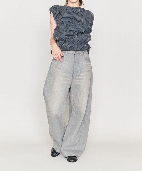 ASTRAET（アストラット）の「ASU CO DNM TWIST WD（デニムパンツ・メンズ・ライトグレー・1/2/3）」の3枚目の写真