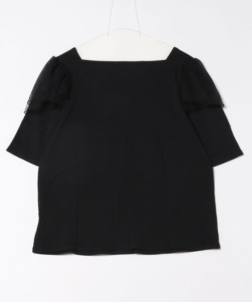 GOLDJAPAN（ゴールドジャパン）の「肩フリルシャーリングハートネックトップス【大きいサイズ対応】（Tシャツ/カットソー・レディース・ブラック/ラベンダー・LL/3L/4L/5L）」の21枚目の写真