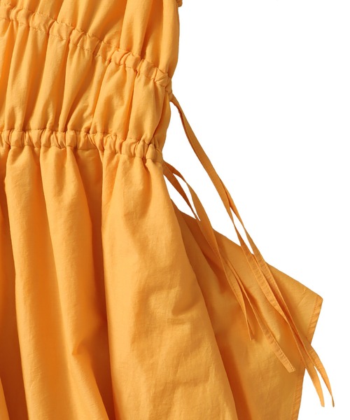 DRESSLAVE(ドレスレイブ)の「shirring irregular hem dress(シャーリングイレギュラーヘムワンピース)(ワンピース・レディース・オレンジ/ブラック・38)」の12枚目の写真