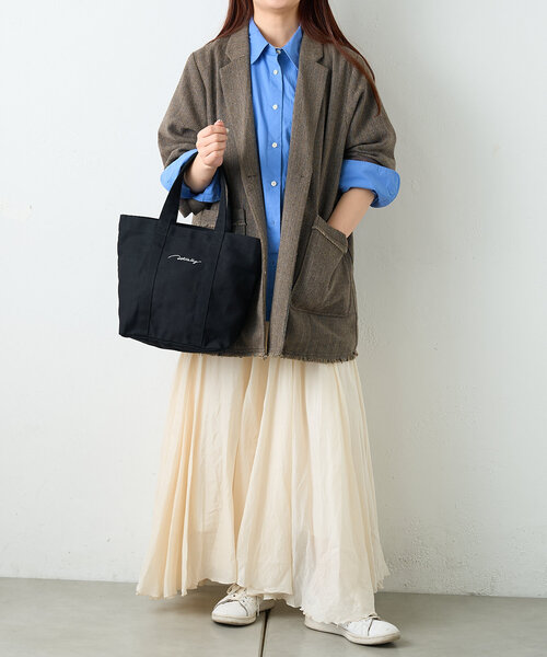 Actually（アクチュアリー）の「Actually キャンバストートバッグ（トートバッグ・レディース・ブラック/ホワイト系その他2/ライトグレー/ホワイト系その他・0）」の6枚目の写真