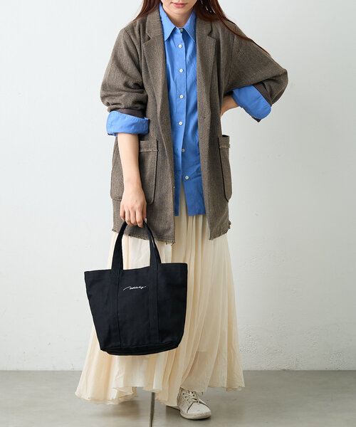 Actually（アクチュアリー）の「Actually キャンバストートバッグ（トートバッグ・レディース・ブラック/ホワイト系その他2/ライトグレー/ホワイト系その他・0）」の7枚目の写真