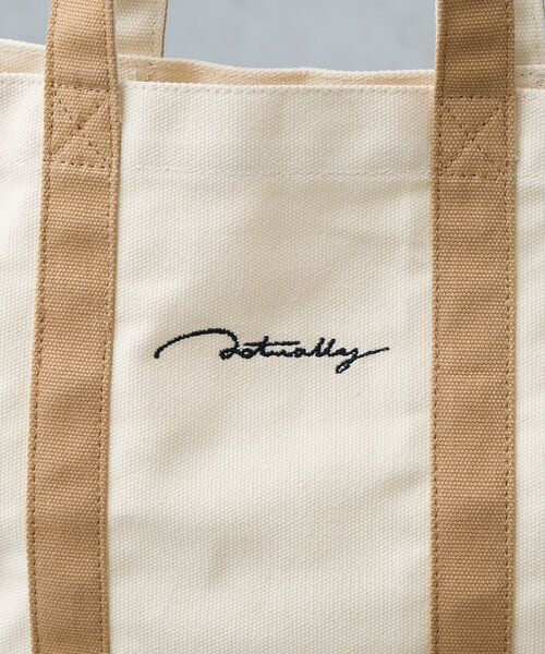Actually（アクチュアリー）の「Actually キャンバストートバッグ（トートバッグ・レディース・ブラック/ホワイト系その他2/ライトグレー/ホワイト系その他・0）」の22枚目の写真