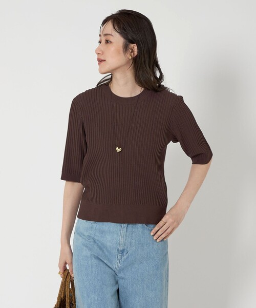 ユナイテッドアローズ　P 天竺ハーフスリーブ ニット UNITED ARROWS（ユナイテッドアローズ）の「P 天竺 ハーフ
