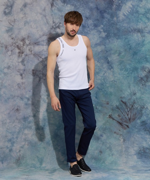 HIDEAWAYS NICOLE（ハイダウェイニコル）の「ロゴプリントタンクトップ（タンクトップ・メンズ・オフホワイト/ブラック/ネイビー/パープル・MEDIUM/LARGE/X-LARGE）」の5枚目の写真