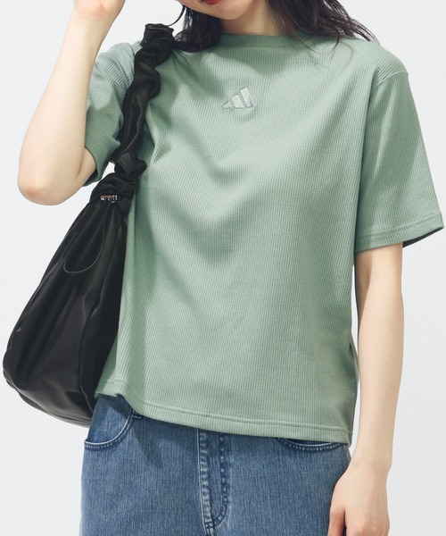 adidas（アディダス）の「【別注】アディダス adidas W LUX CA クロップド リブTシャツ AP 限定コラボ（Tシャツ/カットソー・レディース・ベビーピンク/グリーン/ホワイト・S/M/L/XL）」の17枚目の写真