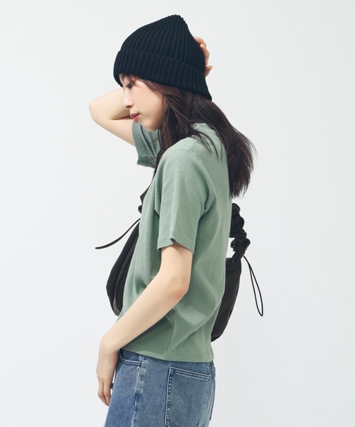 adidas（アディダス）の「【別注】アディダス adidas W LUX CA クロップド リブTシャツ AP 限定コラボ（Tシャツ/カットソー・レディース・ベビーピンク/グリーン/ホワイト・S/M/L/XL）」の16枚目の写真