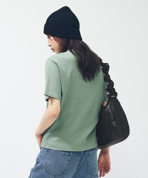 adidas（アディダス）の「【別注】アディダス adidas W LUX CA クロップド リブTシャツ AP 限定コラボ（Tシャツ/カットソー・レディース・ベビーピンク/グリーン/ホワイト・S/M/L/XL）」の15枚目の写真