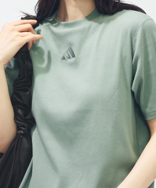 adidas（アディダス）の「【別注】アディダス adidas W LUX CA クロップド リブTシャツ AP 限定コラボ（Tシャツ/カットソー・レディース・ベビーピンク/グリーン/ホワイト・S/M/L/XL）」の19枚目の写真