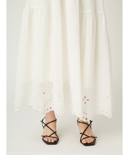 新品♡FRAY I.D（フレイ アイディー） カットワークティアードワンピース Amazon.co.jp: [フレイ アイディー] カットワークティアード