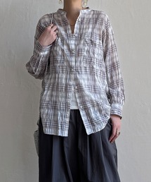 バックシャーリングロングシャツ