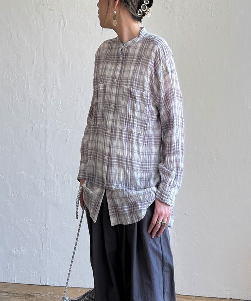 LBC（エルビーシー）の「バックシャーリングロングシャツ（シャツ/ブラウス・レディース・ホワイト/イエロー/ブルー/その他31・M）」の7枚目の写真