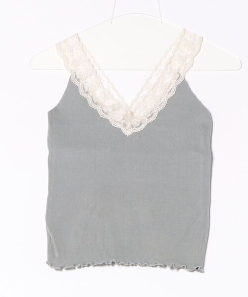 STYLEBLOCK（スタイルブロック）の「レースVネックキャミソール（キャミソール・レディース・ホワイト/ブラック/ベージュ系その他/グレー・FREE）」の7枚目の写真