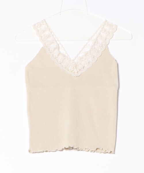STYLEBLOCK（スタイルブロック）の「レースVネックキャミソール（キャミソール・レディース・ホワイト/ブラック/ベージュ系その他/グレー・FREE）」の6枚目の写真