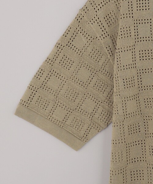 RONEL(ロネル)の「【RONEL】メッシュシャツ カーデ(ニット/セーター・メンズ・ブラック/ベージュ・M/L/S/XL)」の18枚目の写真