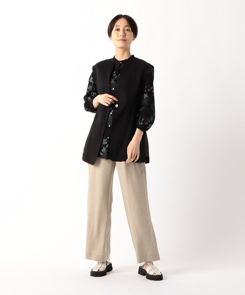 Gabardine K.T（ギャバジンケーティー）の「紙ビエラ 背中ふんわりジレ（ベスト・レディース・ホワイト・9号）」の14枚目の写真